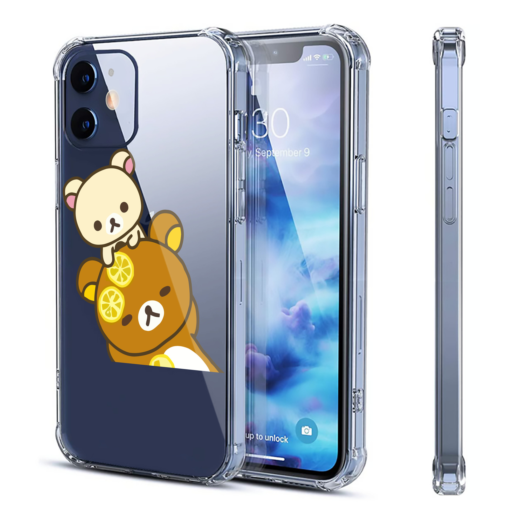 （画像用） リラックマ リラックマ キイロイトリ Rilakkuma Korilakkuma Kiiroitori 【iPhone 12シリーズ対応】透明スマホケース（クリアソフトケース）